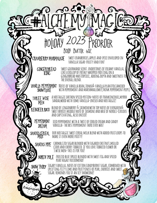 Alchemy Scent List