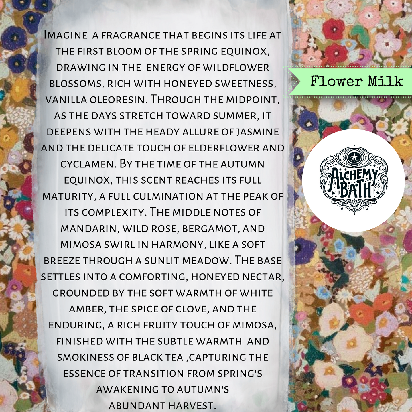 Alchemy Bath- Flower Milk- Perfume Oil or Hydrosol Spray RTS!