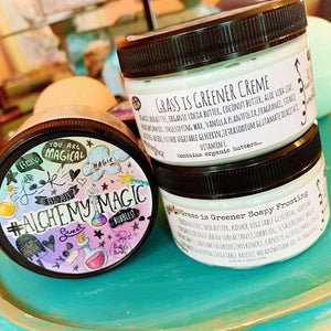 Alchemy grass is greener duo - 4oz signature creme and matching soapy frosting