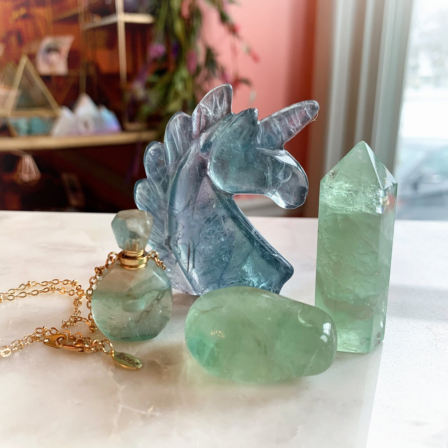 Rainbow Fluorite Pendant Set 5