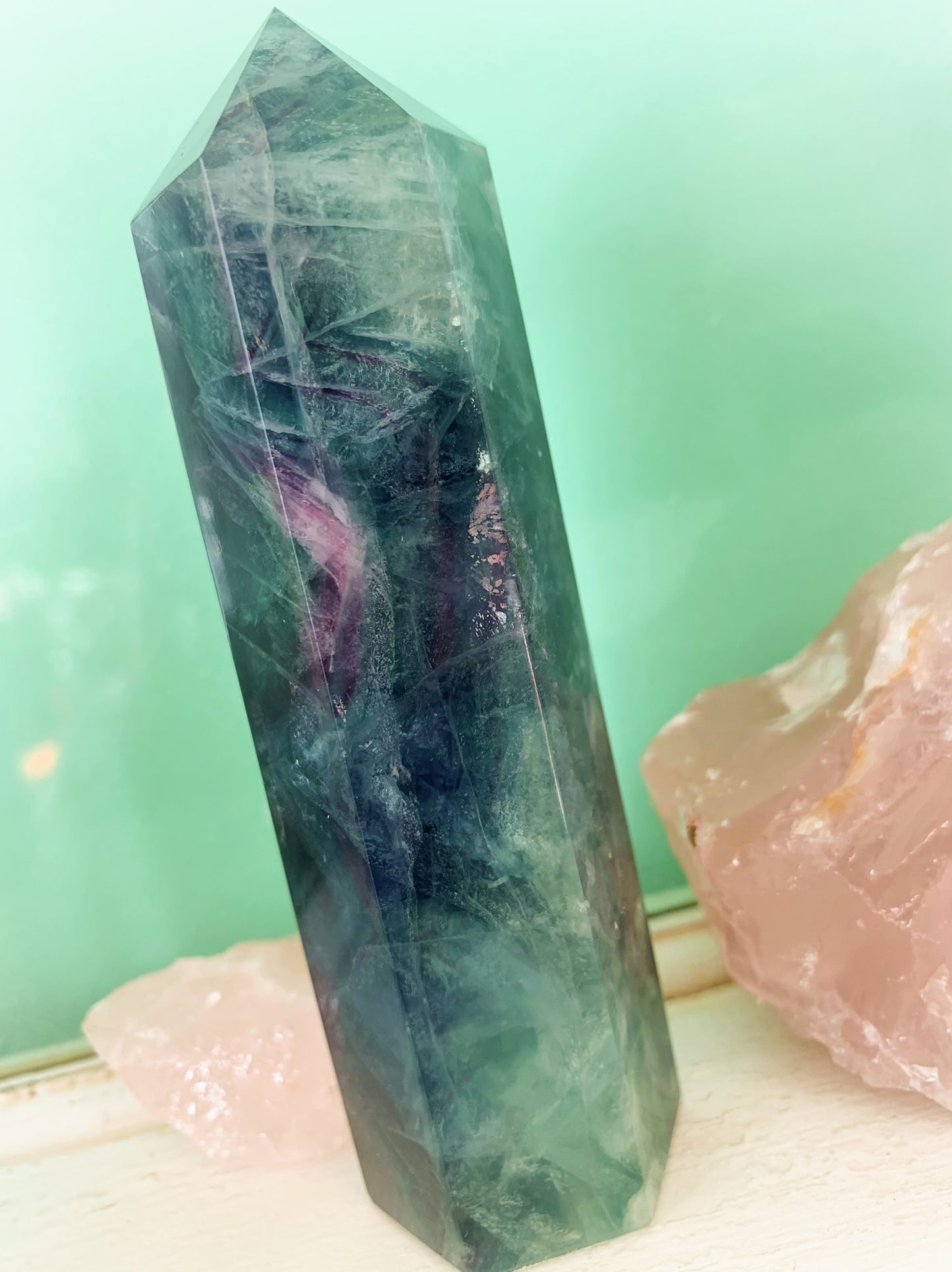 Rainbow Blue  Fluorite Tower #3