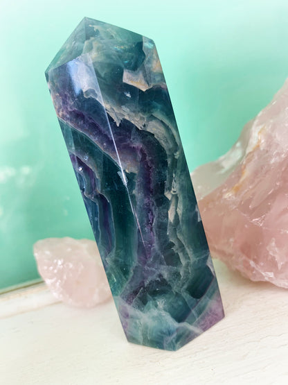 Rainbow Fluorite Tower #6