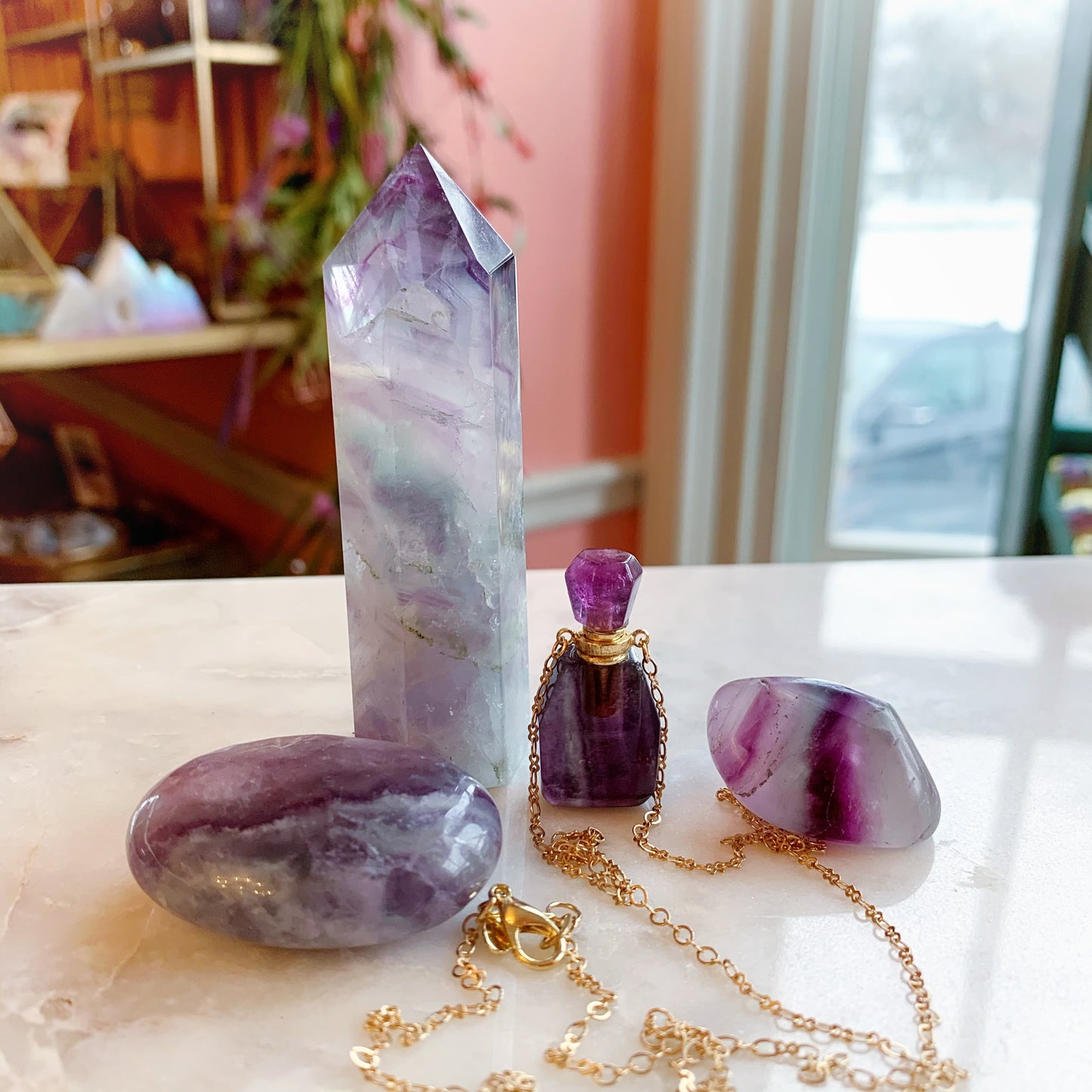 Rainbow Fluorite Pendant Set 2