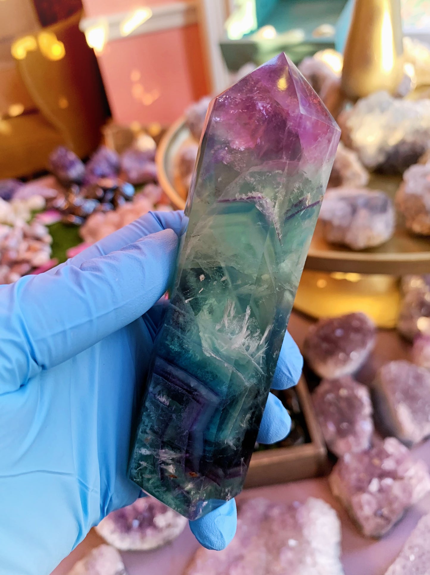 Rainbow Fluorite Tower #1