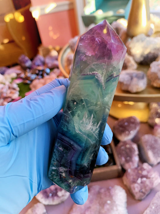 Rainbow Fluorite Tower #1