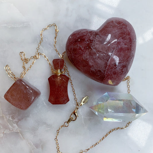 Strawberry Quartz Pendant set 1