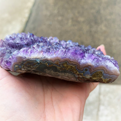 Amethyst Druzy Hand-Cut Polished Heart #1