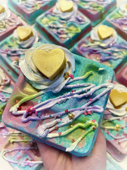 Alchemy Waffle Bubble bomb with Cold process soap Icing! READY TO SHIP