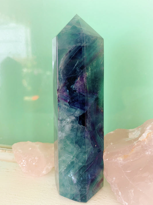 Rainbow Blue  Fluorite Tower #3