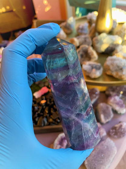 Rainbow Fluorite Tower #2