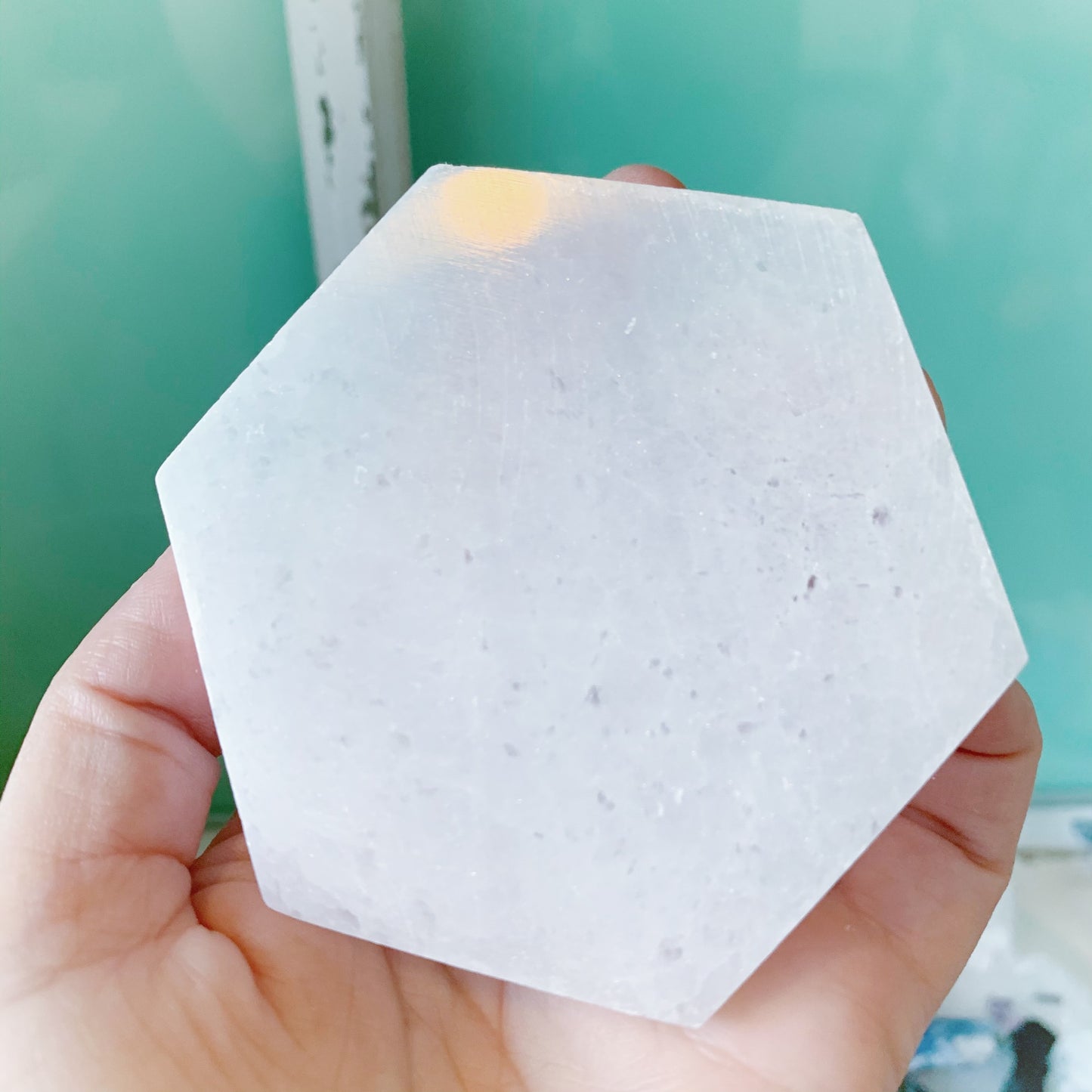 Selenite Hexagonal charging plate